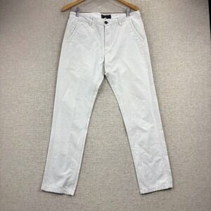 Matchstick Mens Size 32 Straight Leg Chino Pants Off White Cotton